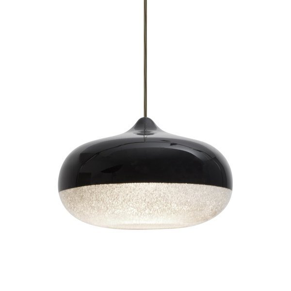 Supra Cord Pendant, Black/Glitter, Bronze Finish, 1x60W Incandescent, Besa Lighting, Mfr#: 1JT-SUPRABK-BR